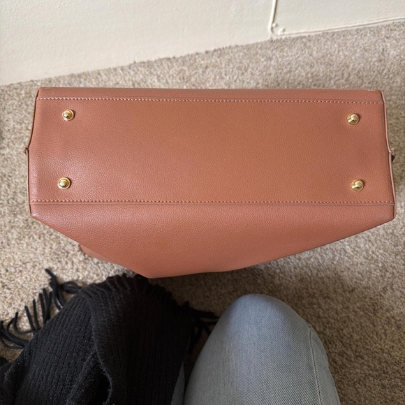 Quince Brown Italian Leather Women's Tote Bag - Picture 4 of 6